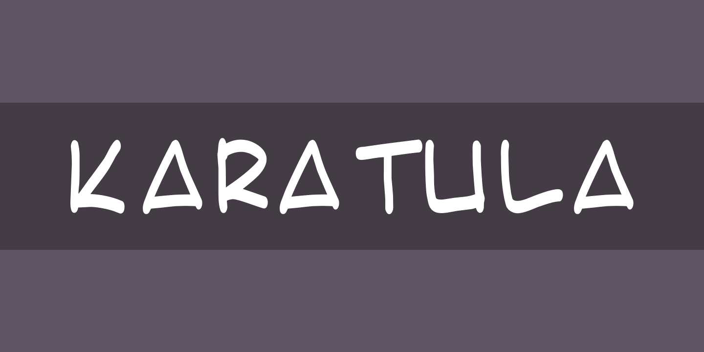 Ejemplo de fuente Karatula Italic